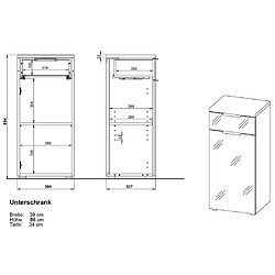 Germania Armoire de sol de bain GW-Pescara Blanc et chêne Navarra pas cher