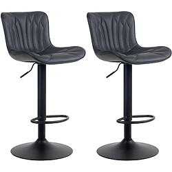 Non Lot de 2 tabourets de bar Linus simili cuir