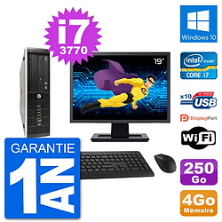 PC HP Compaq Pro 6300 SFF Ecran 19" i7-3770 RAM 4Go Disque 250Go Windows 10 Wifi · Occasion 