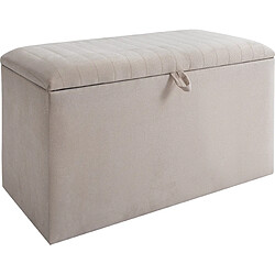 Vivenla Banc bout de lit coffre avec rangement coloris beige design en velours L. 80 x P. 41 x H. 45 cm collection DELHI 