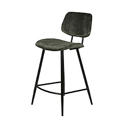 Mes Lot de 2 chaises de bar H68 en tissu velours vert foncé - SITEA