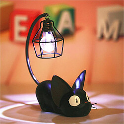 Acheter Universal Résine créative Kiki Chat Animaux Lumière, Accessoires Décoration Cadeaux Petits Chats Garderie Lampe Suction LED Lumière de nuit, (Noir)