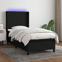 Sommier à lattes,Cadre à lattes de lit pour Adulte matelas et LED Noir 80x200cm Tissu -MN67439