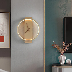 Horloge Murale De Lampe à LED Moderne Mécanisme à Quartz Silencieux Minimaliste, Décor à La Maison Or Rond pas cher