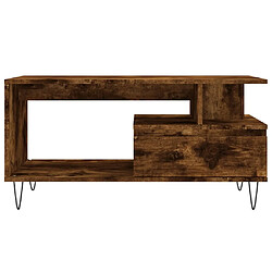 Maison Chic Table basse,Table Console Table d'appoint, Table pour salon Chêne fumé 90x49x45 cm Bois d'ingénierie -MN72650 pas cher