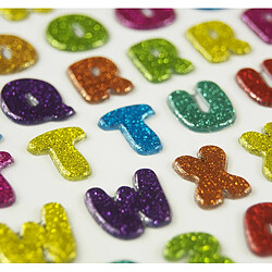 Youdoit 88 Autocollants 3D - Alphabet - Couleurs - Paillettes 