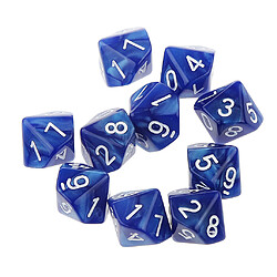 10pcs Dix Faces De Dés D10 Jouer D & D Jeux Rpg Parti Dices Bleu