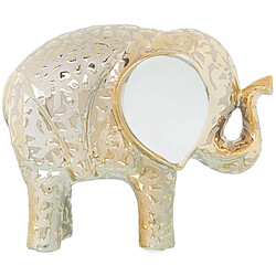 Figurine Décorative Alexandra House Living Blanc Céramique Eléphant Doré 9 x 19 x 16 cm 