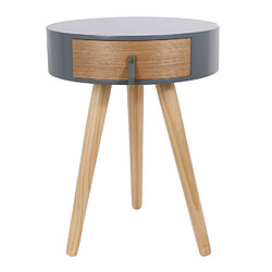 The Home Deco Factory Lot de 2 tables de chevet scandinaves Nora - Diam. 35 x H. 45 cm - Gris