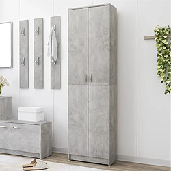 vidaXL Garde-robe de couloir Gris béton 55x25x189 cm Bois d'ingénierie 