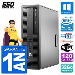 PC HP EliteDesk 800 G2 SFF Intel G4400 RAM 32Go SSD 120Go Windows 10 Wifi - Occasion