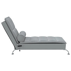 Acheter vidaXL Chaise longue de massage avec traversin gris clair tissu