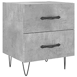 Maison Chic Table de chevet,Table de Nuit,Meuble de Rangement gris béton 40x35x47,5 cm bois d’ingénierie