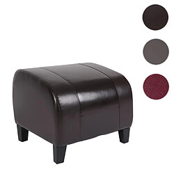 Mendler Tabouret pouf cuir EMMEN, 37x45x47cm ~marron 