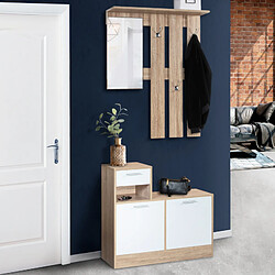 Idmarket Vestiaire PAULIN+ miroir blanc