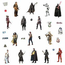 Roommates 28 Stickers Star Wars - modèle L'Ascension de Skywalker avec Rey, Poe, Finn et Kylo Ren