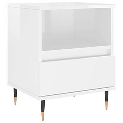 Maison Chic Table de chevet,Table de Nuit,Meuble de Rangement Blanc brillant 40x35x50 cm Bois d’ingénierie