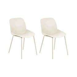 Beliani Chaise de salle à manger Set de 2 Beige MILACA