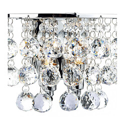 Avis Luminaire Center Applique murale Pluto cristal et chrome poli 2 ampoules