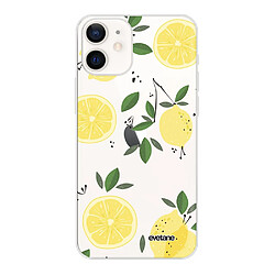 Coque iPhone 12 mini souple transparente Citrons Motif Ecriture Tendance Evetane 