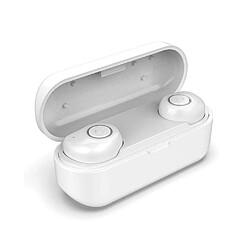 Universal UP6 TWS Bluetooth 5.0 casque stéréo sans fil casque étanche avec double micro pour Xiaomi Huawei blanc