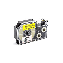 vhbw cassette à bande cartouche 12mm pour imprimante d´étiquette Casio KL-130, KL-200, KL-2000, KL-200E, KL-7200, KL-7400, KL-G2 remplace XR-12YW 