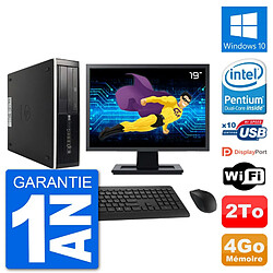 PC HP 8300 Elite SFF Ecran 19" Intel G630 RAM 4Go Disque Dur 2To Windows 10 Wifi - Occasion