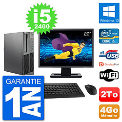 PC Lenovo M92p SFF Ecran 22" Intel i5-2400 RAM 4Go Disque 2To Windows 10 Wifi · Occasion 