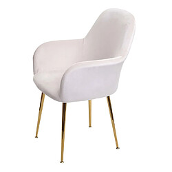 Avis Mendler Lot de 6 chaises de salle à manger HWC-F18, chaise de cuisine, design rétro ~ velours crème-blanc, pieds dorés