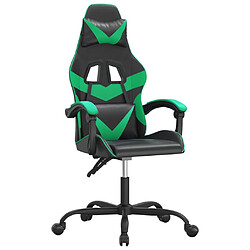 vidaXL Chaise de jeu pivotante Noir et vert Similicuir