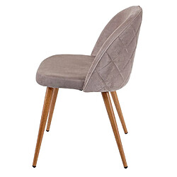 Avis Decoshop26 Lot de 4 chaises de salle à manger tissu velours gris brun pieds en bois style rétro CDS04517