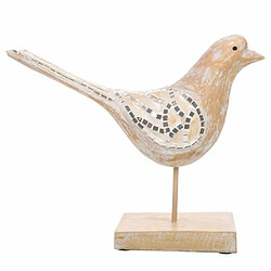 Avis Figurine Décorative Alexandra House Living Blanc Naturel Bois verre Oiseau 26 x 12 x 30 cm