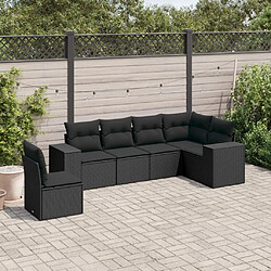 Maison Chic Salon de jardin 6 pcs avec coussins | Ensemble de Table et chaises | Mobilier d'Extérieur noir résine tressée -GKD41335