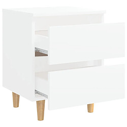 Maison Chic Table de chevet,Table de nuit,Table d'appoint pour salon avec pieds en pin Blanc 40x35x50 cm -MN50981 pas cher