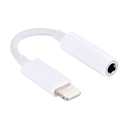 Wewoo Adaptateur pour iPhone 7 / 7 Plus / 6 & 6s / 6 Plus & 6s Plus, ne prend pas en charge les téléphones iOS 10.3.1 ou supérieurs Lightning à Jack 3,5 mm audio, longueur: environ 9 cm blanc, 