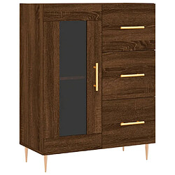 Maison Chic Buffet,Meuble de Rangement,commode pour salon,Cuisine chêne marron 69,5x34x90 cm bois d'ingénierie -MN55756