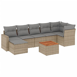 vidaXL Salon de jardin avec coussins 8pcs mélange beige résine tressée