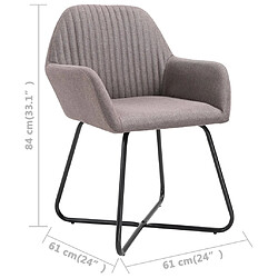 vidaXL Chaises à manger lot de 6 taupe tissu pas cher