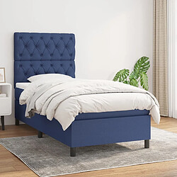 Maison Chic Lit Adulte - Lit simple Lit à sommier tapissier avec matelas moelleux - Meuble de Chambre - Bleu 80x200 cm Tissu -MN28219