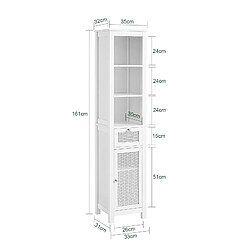 Avis SoBuy BZR36-W Meuble Colonne de Salle de Bain Armoire Haute Placard de Rangement avec 1 porte, 1 tiroir et 3 étagères