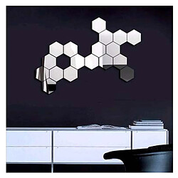 Avis Wewoo Sticker Mural argent 12 PCS 3D Hexagonal Mirror Wall Stickers Set, Taille: 4 * 4cm