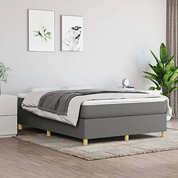 vidaXL Sommier à lattes de lit avec matelas Gris foncé 140x200cm Tissu