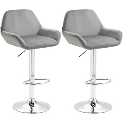 Non Lot de 2 tabourets de bar Braga velours chrome