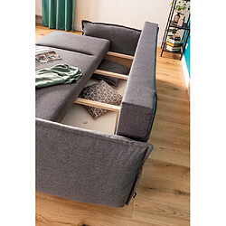 Avis Bestmobilier Lena - canapé 3 places convertible - avec coffre - en tissu style scandinave