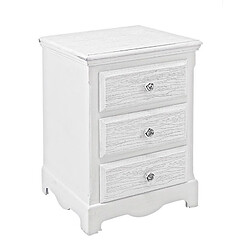 Webmarketpoint Commode à 3 tiroirs en bois blanc Blanc 40 x 34 x 63,5 cm