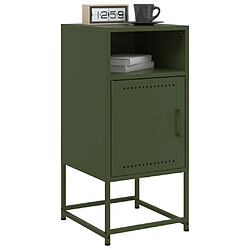 Avis vidaXL Table de chevet vert olive 36x39x78 cm acier