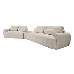 Bestmobilier Mahina - canapé d'angle gauche - 5 places avec bout de canapé - convertible avec coffre - en tissu bouclette Mahina - canapé d'angle gauche - 5 places avec bout de canapé - convertible avec coffre - en tissu bouclette - Taupe