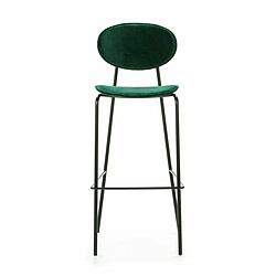 Tabouret Thai Natura Noir Vert Velours Métal ABS 42 x 107 x 51 cm