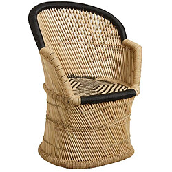 Aubry Gaspard Fauteuil en roseau bicolore.