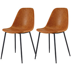 Rendez Vous Deco Chaise Henrik camel (lot de 2) 